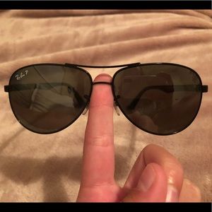 Black carbon fiber ray ban polarized aviators